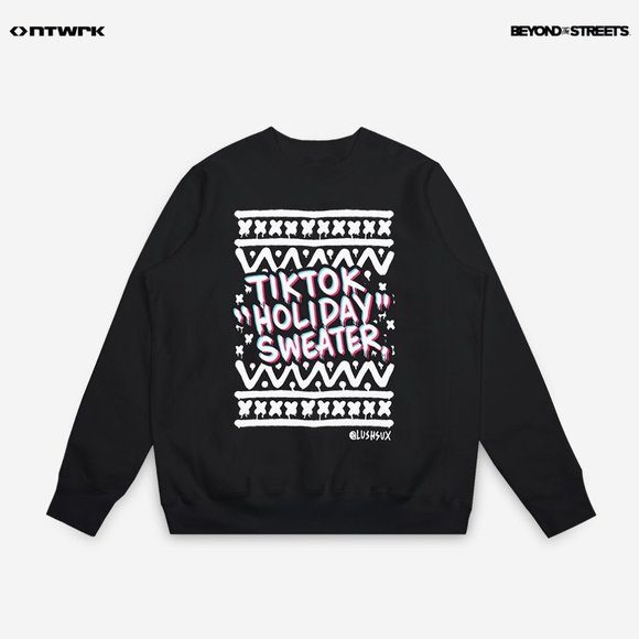 new oversized unisex Lushsux x TikTok Holiday Sweater Beyond The Streets USA - Picture 1 of 4